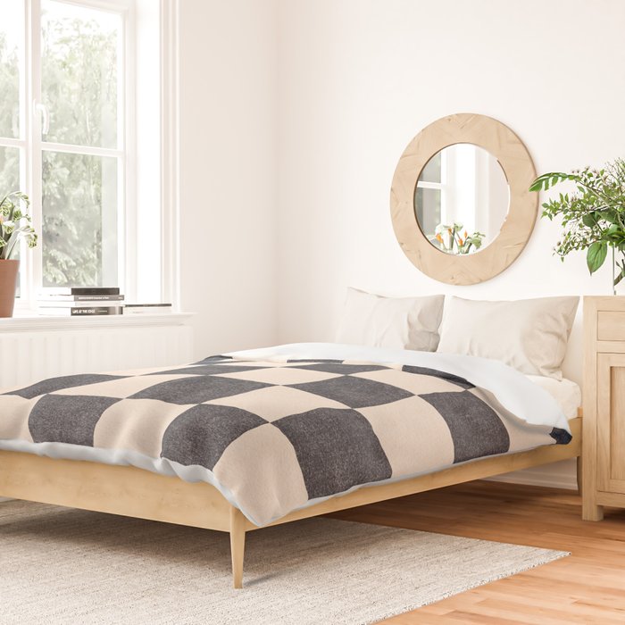 CHECKER - 001 - Graphite Duvet Cover Gallery Image 2