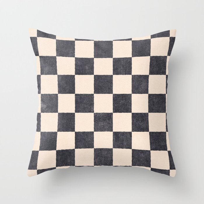 CHECKER - 001 - Graphite Throw Pillow Gallery Image 6