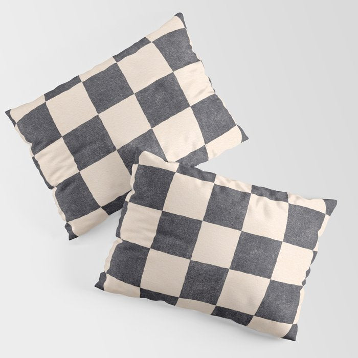 CHECKER - 001 - Graphite Pillow Sham Gallery Image 1