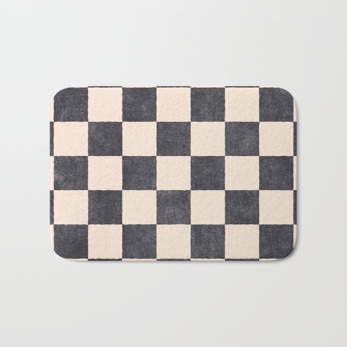 CHECKER - 001 - Graphite Bath Mat Gallery Image 1
