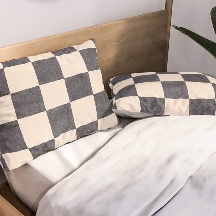 CHECKER - 001 - Graphite Pillow Sham Gallery Image 2