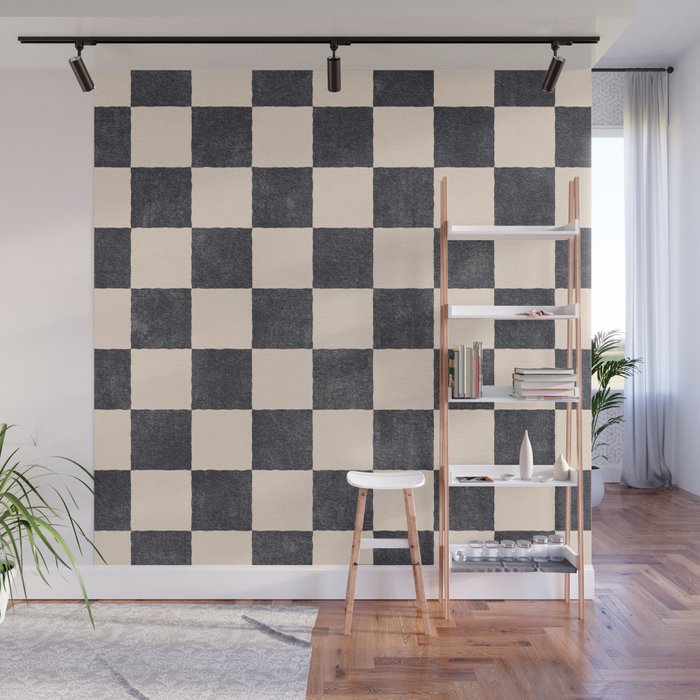 CHECKER - 001 - Graphite Wall Mural Gallery Image 1