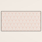Linocut Palm Leaves . Peachy Pink Desk Mat Gallery Image 3