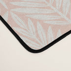 Linocut Palm Leaves . Peachy Pink Desk Mat Gallery Image 4