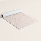 Linocut Palm Leaves . Peachy Pink Yoga Mat Gallery Image 2