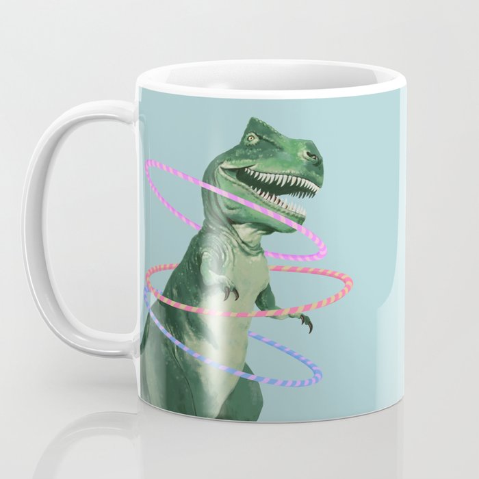 T-Rex the Hula Dancer in Green Coffee Mug Gallery Image 3
