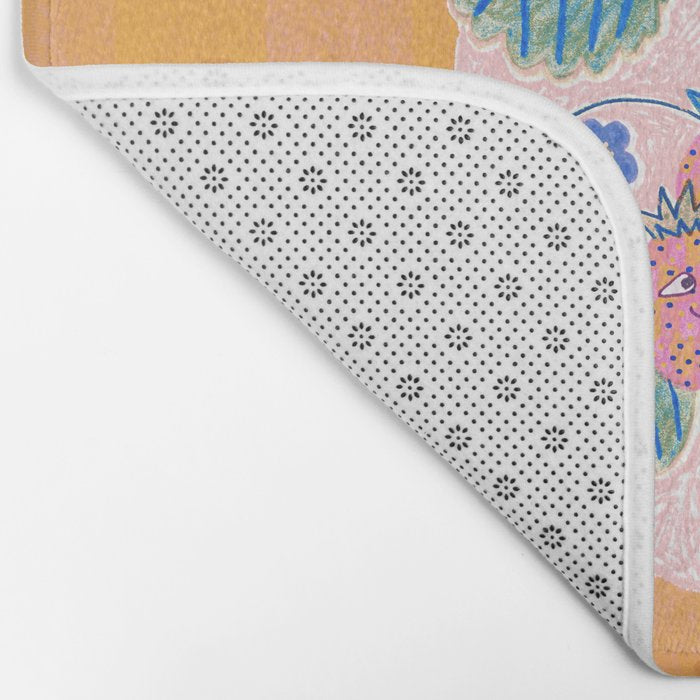 Sweet Strawberry Plant Friends in Peach & Orange Bath Mat Gallery Image 2