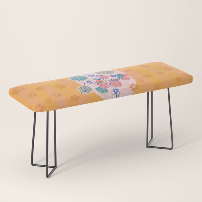 Sweet Strawberry Plant Friends in Peach & Orange Bench Gallery Image 1
