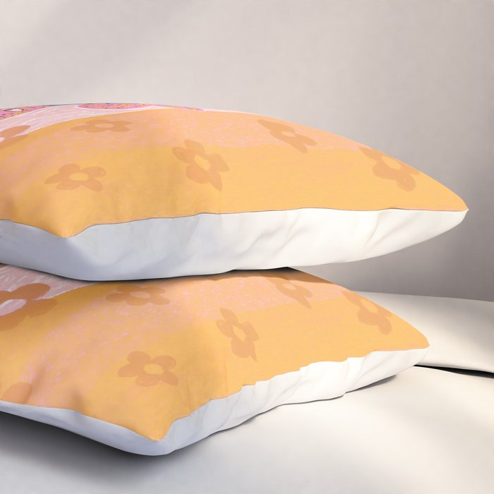 Sweet Strawberry Plant Friends in Peach & Orange Pillow Sham Gallery Image 3