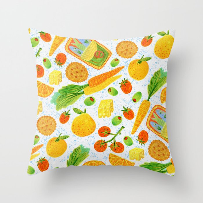 Kitchen Snacks & Apps in Orange & White Throw Pillow Gallery Image 1