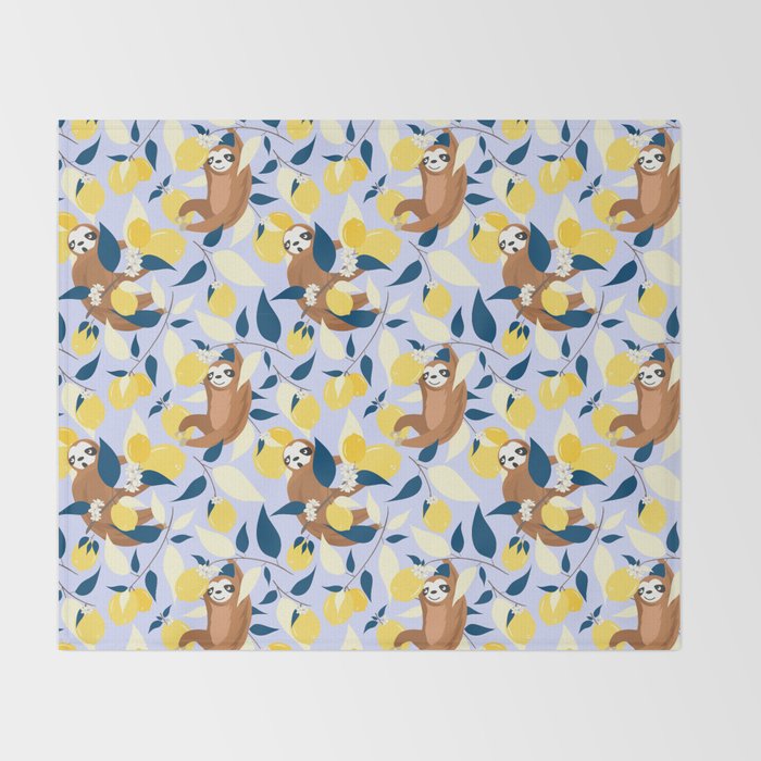 Sloth & Lemons Hangout Throw Blanket Gallery Image 2