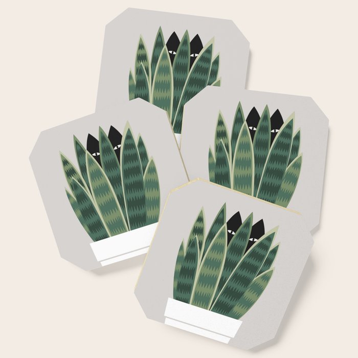 Cat and Plant 22: Sneak Plant Coaster Gallery Image 1