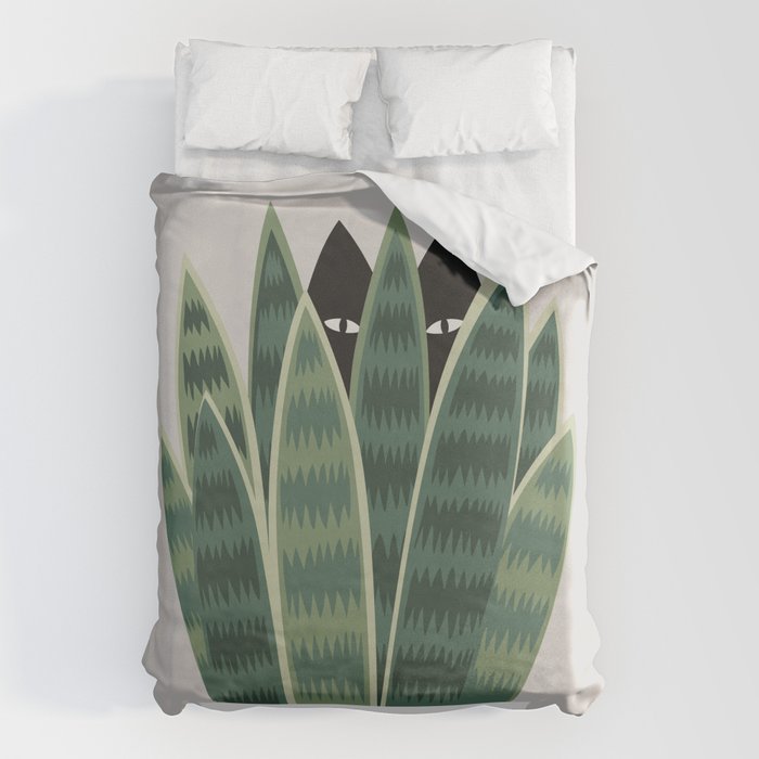 Cat and Plant 22: Sneak Plant Duvet Cover Gallery Image 1
