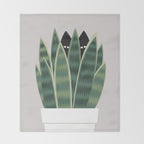 Cat and Plant 22: Sneak Plant Throw Blanket Gallery Image 2