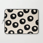 Black and Almond Cream Quark Dots Contemporary Modern Pattern Laptop Sleeve Gallery Image 1