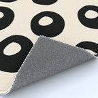 Black and Almond Cream Quark Dots Contemporary Modern Pattern Rug Gallery Image 4