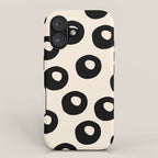 Black and Almond Cream Quark Dots Contemporary Modern Pattern iPhone Case Gallery Image 1