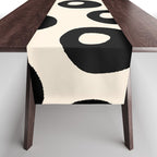 Black and Almond Cream Quark Dots Contemporary Modern Pattern Table Runner Gallery Image 1