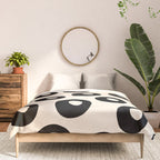 Black and Almond Cream Quark Dots Contemporary Modern Pattern Comforter Gallery Image 3