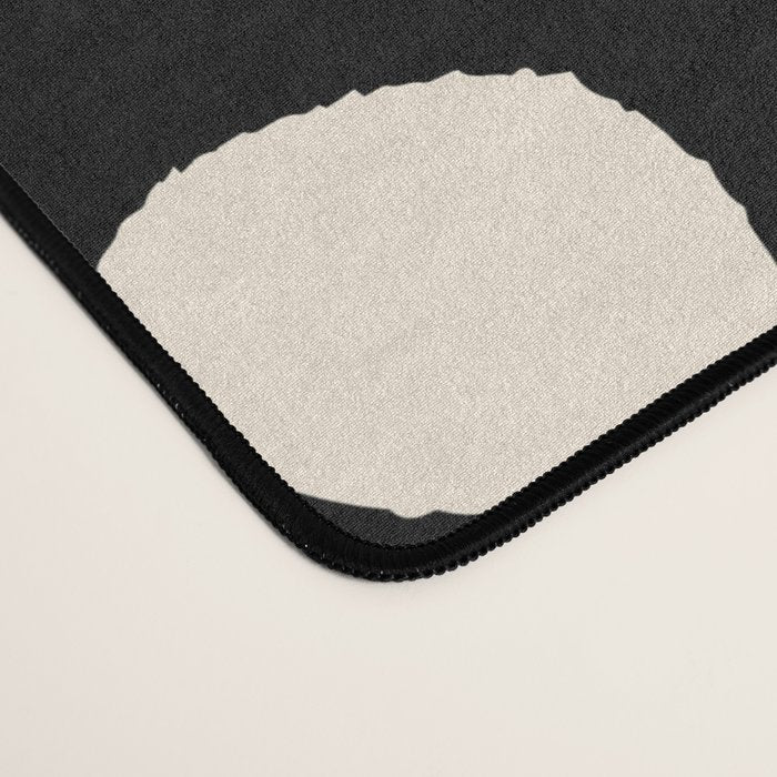Black and Almond Cream Quark Dots Contemporary Modern Pattern Desk Mat Gallery Image 4