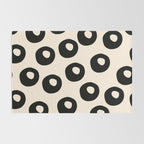 Black and Almond Cream Quark Dots Contemporary Modern Pattern Rug Gallery Image 2