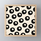 Black and Almond Cream Quark Dots Contemporary Modern Pattern Mini Art Print Gallery Image 1