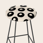 Black and Almond Cream Quark Dots Contemporary Modern Pattern Stool Gallery Image 2