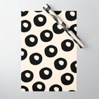 Black and Almond Cream Quark Dots Contemporary Modern Pattern Wrapping Paper Gallery Image 1