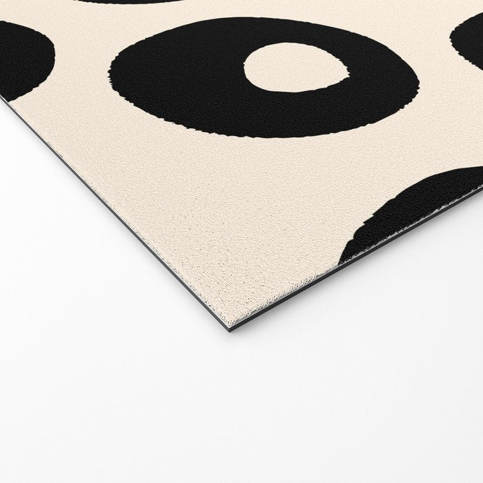 Black and Almond Cream Quark Dots Contemporary Modern Pattern Welcome Mat Gallery Image 2