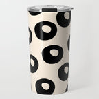 Black and Almond Cream Quark Dots Contemporary Modern Pattern Travel Mug Gallery Image 1