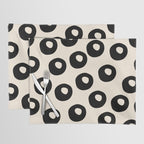 Black and Almond Cream Quark Dots Contemporary Modern Pattern Placemat Gallery Image 1