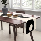 Black and Almond Cream Quark Dots Contemporary Modern Pattern Table Runner Gallery Image 2