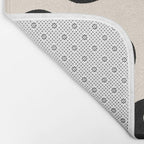 Black and Almond Cream Quark Dots Contemporary Modern Pattern Bath Mat Gallery Image 2