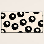 Black and Almond Cream Quark Dots Contemporary Modern Pattern Desk Mat Gallery Image 3