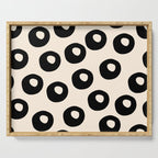Black and Almond Cream Quark Dots Contemporary Modern Pattern Serving Tray Gallery Image 1
