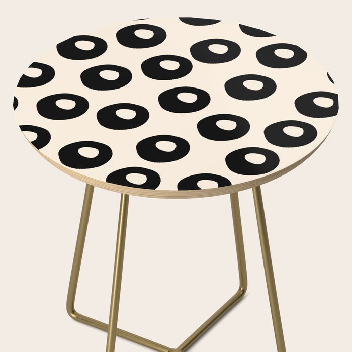 Black and Almond Cream Quark Dots Contemporary Modern Pattern Side Table Gallery Image 2