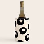 Black and Almond Cream Quark Dots Contemporary Modern Pattern Wine Chiller Gallery Image 1