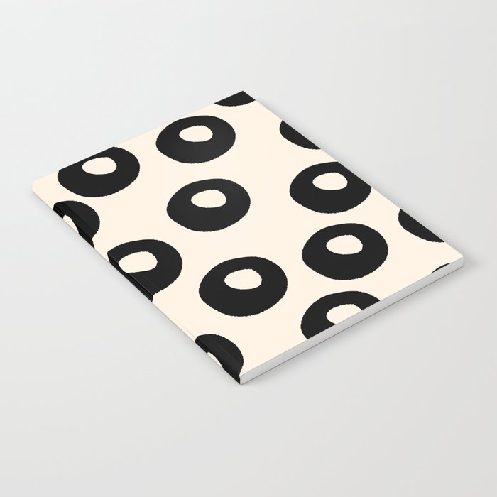 Black and Almond Cream Quark Dots Contemporary Modern Pattern Notebook Gallery Image 2