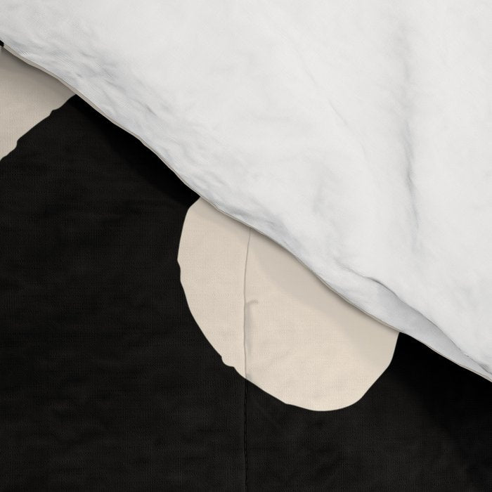 Black and Almond Cream Quark Dots Contemporary Modern Pattern Comforter Gallery Image 4