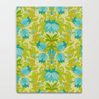 Turquoise and Green Leaves 1960s Retro Vintage Pattern Notebook Gallery Image 4