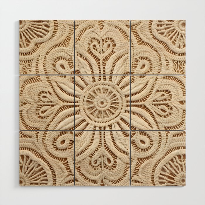 Boho Chic Macrame Mandala Wood Wall Art Gallery Image 1