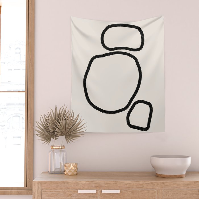 Abstract Stones, Minimalist Art Wall Tapestry Gallery Image 2