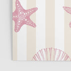 Blush Pink Seashell & Starfish on Beige and White  Poster Gallery Image 3
