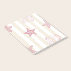 Blush Pink Seashell & Starfish on Beige and White  Notebook Gallery Image 2