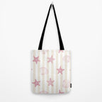 Blush Pink Seashell & Starfish on Beige and White  Tote Bag Gallery Image 2