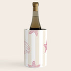Blush Pink Seashell & Starfish on Beige and White  Wine Chiller Gallery Image 1