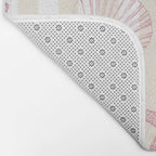 Blush Pink Seashell & Starfish on Beige and White  Bath Mat Gallery Image 2