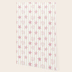 Blush Pink Seashell & Starfish on Beige and White  Wallpaper Gallery Image 2