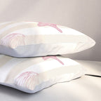 Blush Pink Seashell & Starfish on Beige and White  Pillow Sham Gallery Image 3