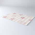 Blush Pink Seashell & Starfish on Beige and White  Rug Gallery Image 3